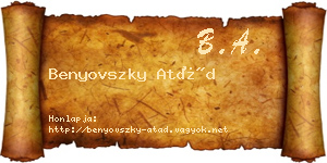Benyovszky Atád névjegykártya